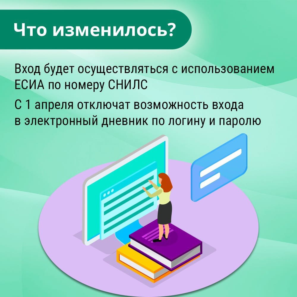 Напоминаем, что с 1 апреля 2024 года в силу вступают изменения, касающиеся порядка входа в электронный дневник.